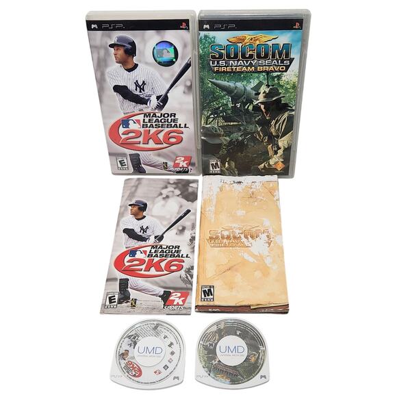 Sony PSP MLB 2K6 And SOCOM U.S. Navy Seals Fireteam Bravo CIB Pre-owned - Picture 1 of 6